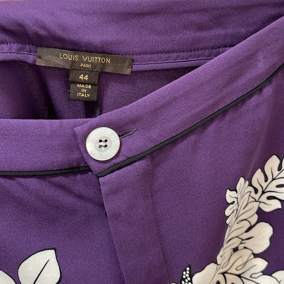 Authentic LOUIS VUITTON purple silk Pajama set size 40 & 44 - Picture 8 of 9